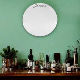 Round Circle Shaped Mirrors With White Backing & Hooks, Bespoke Shapes Made - thumbnail 2