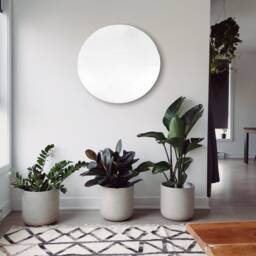 Round Circle Shaped Mirrors With White Backing & Hooks, Bespoke Shapes Made - thumbnail 3
