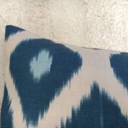 Handwoven Silk Ikat Lumbar Pillow Cover, Soft Modern Accent - 10x24 - thumbnail 2