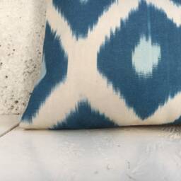 Handwoven Silk Ikat Lumbar Pillow Cover, Soft Modern Accent - 10x24 - thumbnail 3