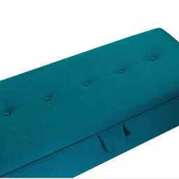 Malta Peacock Velvet Storage Bench With Button Detail - Handmade Ottoman, British Made - thumbnail 2
