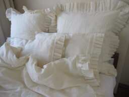Ruffled Linen Duvet Cover Set - Farmhouse Shabby Chic Bedding
