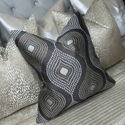 Handmade Cushion Cover, Scatter Pillow Brown - Taupe Abstract Design Size 16 - thumbnail 3