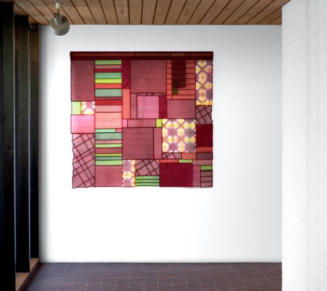Hand-Painted Silk Organza Bojagi Wall Hanging Modern Textile Art - image 1