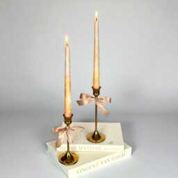 Gold Metallic Marble Taper Candles Hand-Poured Dinner Candle Set - thumbnail 3