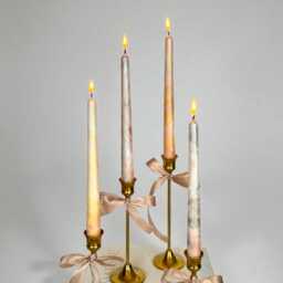 Gold Metallic Marble Taper Candles Hand-Poured Dinner Candle Set - thumbnail 1