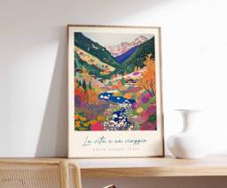 Aosta Valley Travel Poster Italy Alps Art Print - thumbnail 1