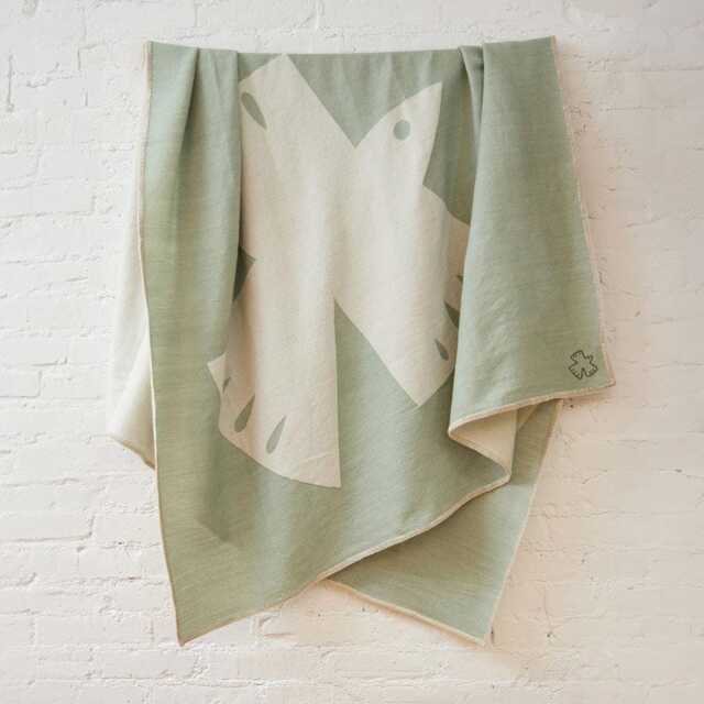 Dove Jacquard Merino Wool Throw, Hand Woven Blanket, Handmade Home Decor - image 1