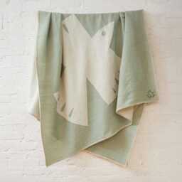 Dove Jacquard Merino Wool Throw, Hand Woven Blanket, Handmade Home Decor - thumbnail 1