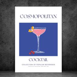 Cosmopolitan Cocktail Art Print Poster - Party Signature Drink Sign Wall Decor Minimalist Elegant Retro Gift A5 A4 A3 - thumbnail 3