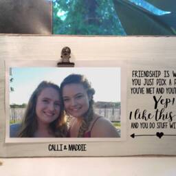 Friends Wood Picture Frame, Friendship Is Weird Personalized Photo Holder, Custom Best Friend Funny Coworker Gift - thumbnail 2