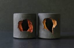 Magma Open Candle Lamp, Molten Copper Concrete Vessel, Industrial Decor - Volcano Collection - thumbnail 1