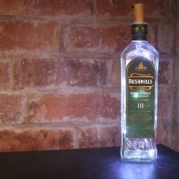 Upcycled Bushmills Whiskey Bottle Lamp 20 Led Man Cave Bar Light - thumbnail 2