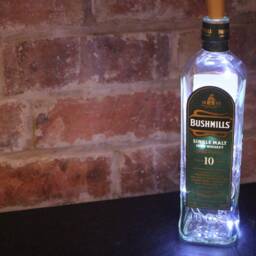 Upcycled Bushmills Whiskey Bottle Lamp 20 Led Man Cave Bar Light - thumbnail 3