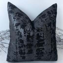 style No. 76 - Luxury Black & Silver Scatter Cushions, Sofa Set, Bed Cushion, Velvet, Handcrafted By The Couture Cushion - thumbnail 1