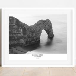 Durdle Door Print Black & White Landscape Photography, Dorset Wall Art - thumbnail 3