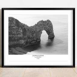 Durdle Door Print Black & White Landscape Photography, Dorset Wall Art - thumbnail 2