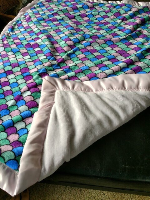 Minky Mermaid Baby Blanket - image 1