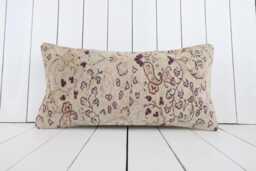 12x24 Vintage Turkish Kilim Lumbar Pillow Cover Bohemian Cushion - thumbnail 1