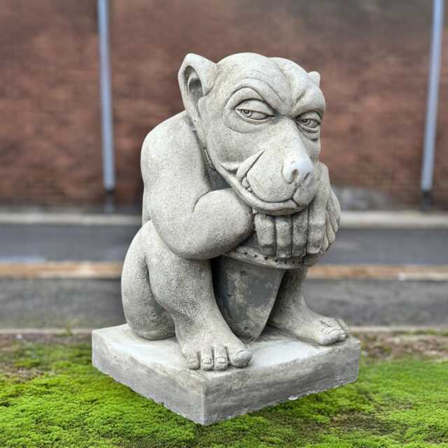 Large Gargoyle Statue Concrete Gothic Gremlin Figure Stone Guardian Sculpture Outdoor Fantasy Ornament Cement Garden Decor Yard Art - image 1
