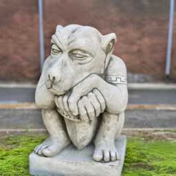 Large Gargoyle Statue Concrete Gothic Gremlin Figure Stone Guardian Sculpture Outdoor Fantasy Ornament Cement Garden Decor Yard Art - thumbnail 2
