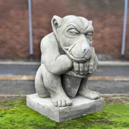 Large Gargoyle Statue Concrete Gothic Gremlin Figure Stone Guardian Sculpture Outdoor Fantasy Ornament Cement Garden Decor Yard Art - thumbnail 1