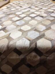Patchwork Cowhide Rug - Free Shipping Model Link 6' X Mix Of Greys, Beiges & Light Browns - thumbnail 2