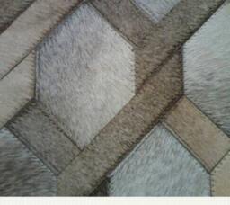 Patchwork Cowhide Rug - Free Shipping Model Link 6' X Mix Of Greys, Beiges & Light Browns - thumbnail 3