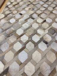 Patchwork Cowhide Rug - Free Shipping Model Link 6' X Mix Of Greys, Beiges & Light Browns - thumbnail 1