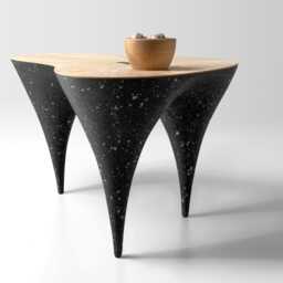 still Poise Sculptural Coffee Table - Oak Top With Slim Legs, Contemporary Handmade Design - thumbnail 3