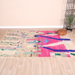 Vintage Purple Boujaad Rug, Authentic Moroccan Rug 5x8 Ft - thumbnail 2