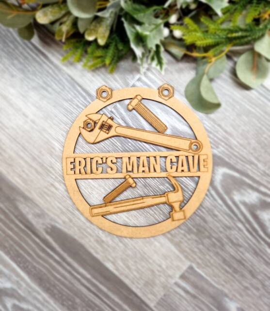 Personalised Man Cave Sign, Wooden Wall Art, Grandparent Gift - image 1