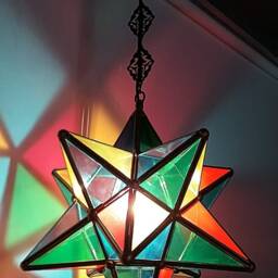 Star Lamp, Star Lighting, Hanging Lamp, Moroccan Light, Moroccan Lighting, Moroccan Lamp, Moroccan Lantern, Star Pendant, Glass Pendant - thumbnail 2