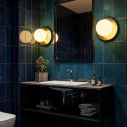 Minimalist Wall Sconce, Bathroom Modern Brass Vanity Light, Crystal Glass Lamp, Bedroom Hanging Lamp - thumbnail 3