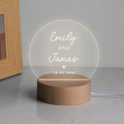 Valentines Day Desk Lamp, Personalised Mini Led Plaque, Anniversary Gifts For Him, Personalized Gift For Couples
