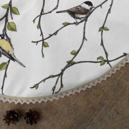 Christmas Tree Skirt Decor Woodland Swedish Fabric Ornament Scandinavian Decoration - thumbnail 2