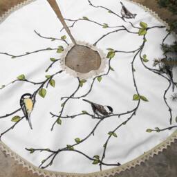 Christmas Tree Skirt Decor Woodland Swedish Fabric Ornament Scandinavian Decoration - thumbnail 3