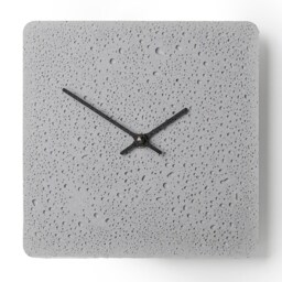 Small Square Wall Clock Sl200112 - Concrete Clock, Grey With Black Hands - thumbnail 2