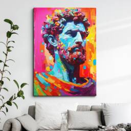 Vibrant Marcus Aurelius Roman Stoic Philosopher Oil Painting Framed Poster Print & Canvas Wall Decor Art Bedroom Home Interior Gift - thumbnail 1