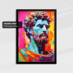 Vibrant Marcus Aurelius Roman Stoic Philosopher Oil Painting Framed Poster Print & Canvas Wall Decor Art Bedroom Home Interior Gift - thumbnail 2
