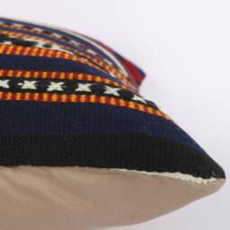 Handwoven Kilim Pillow Cover Colorful Geometric Turkish Wool - 20x20 - thumbnail 4