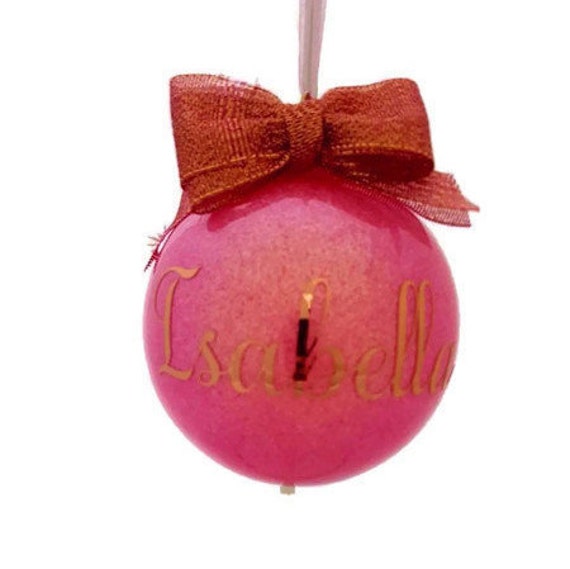 Pink Glitter Personalised Bauble - image 1