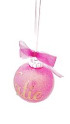 Pink Glitter Personalised Bauble - thumbnail 3