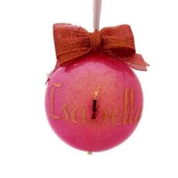 Pink Glitter Personalised Bauble - thumbnail 1