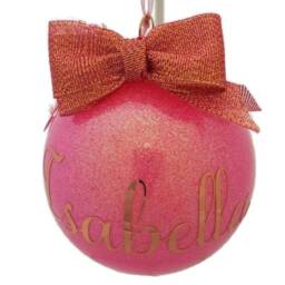 Pink Glitter Personalised Bauble - thumbnail 4