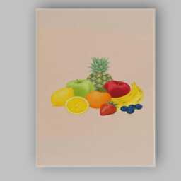 Fresh Mixed Fruit Collection Minimalist Botanical Canvas Wall Art Print Decor Picture Ready To Hang - thumbnail 1