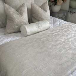 Elegant Champagne Silver Bed Runner Luxury Throw Scarf Comforter, Double - King Size Runner, Bedding Curico - thumbnail 2