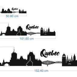 Quebec City Skyline Wall Decal, Skyline Vinyl Canada Cityscape, Interior Sticker Vinyl, Sticker, Office Decal - thumbnail 3