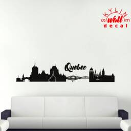 Quebec City Skyline Wall Decal, Skyline Vinyl Canada Cityscape, Interior Sticker Vinyl, Sticker, Office Decal - thumbnail 2