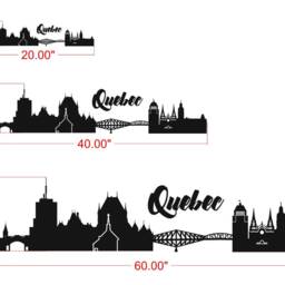 Quebec City Skyline Wall Decal, Skyline Vinyl Canada Cityscape, Interior Sticker Vinyl, Sticker, Office Decal - thumbnail 4